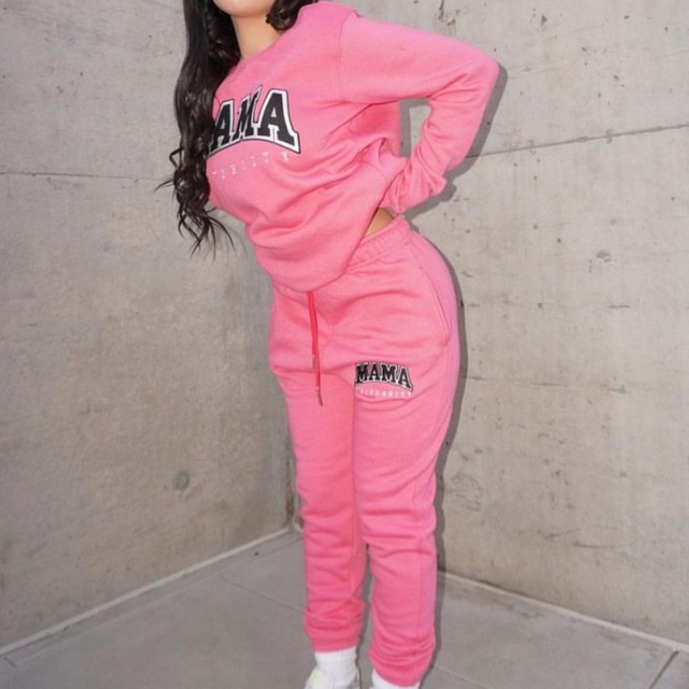Medium Pink MAMA UNIVERSITY Crewneck/Sweatshirt.